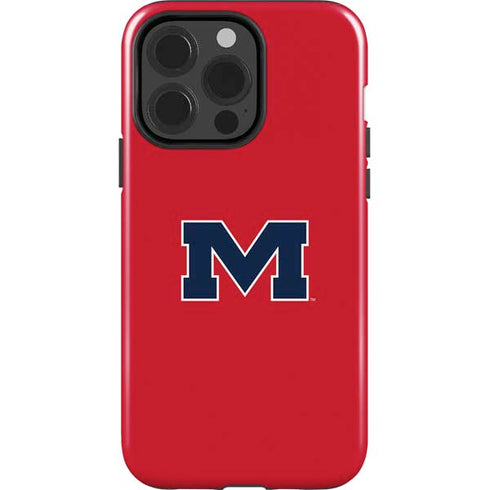 University of Mississippi Ole Miss Logo Red iPhone 15 Pro Impact Case