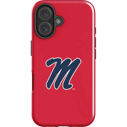 University of Mississippi Ole Miss Logo Red iPhone 16 Impact Case