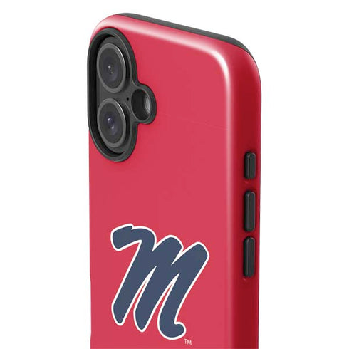 University of Mississippi Ole Miss Logo Red iPhone 16 Impact Case