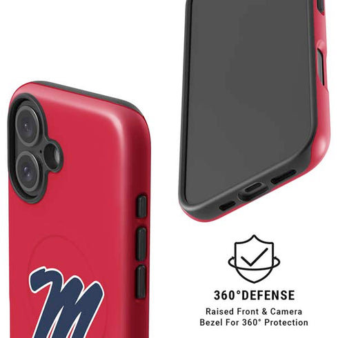 University of Mississippi Ole Miss Logo Red iPhone 16 Magsafe Impact Case