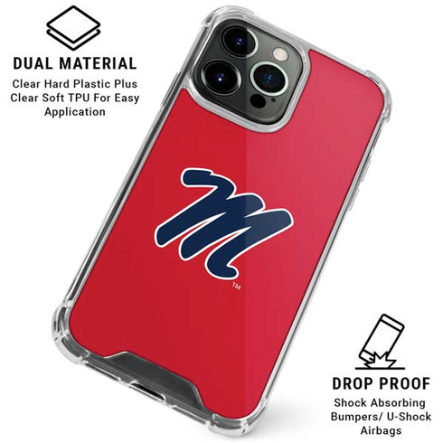 University of Mississippi Ole Miss Logo Red iPhone 16 Pro Clear Case