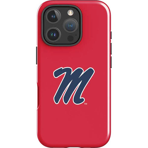 University of Mississippi Ole Miss Logo Red iPhone 16 Pro Impact Case