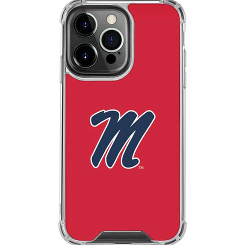 University of Mississippi Ole Miss Logo Red iPhone 16 Pro Max Clear Case
