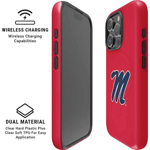 University of Mississippi Ole Miss Logo Red iPhone 16 Pro Max Magsafe Impact Case