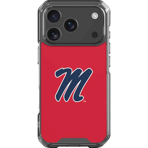 University of Mississippi Ole Miss Logo Red iPhone 18 Pro Clear Case