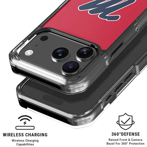 University of Mississippi Ole Miss Logo Red iPhone 18 Pro Clear Case