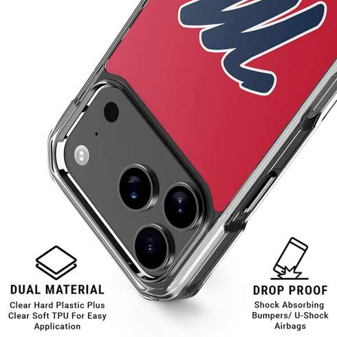 University of Mississippi Ole Miss Logo Red iPhone 18 Pro Clear Case