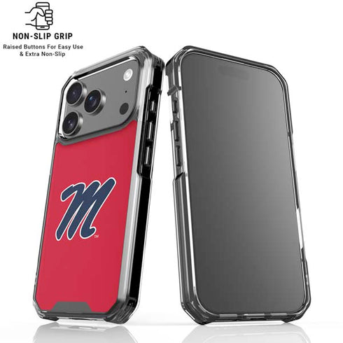 University of Mississippi Ole Miss Logo Red iPhone 18 Pro Clear Case
