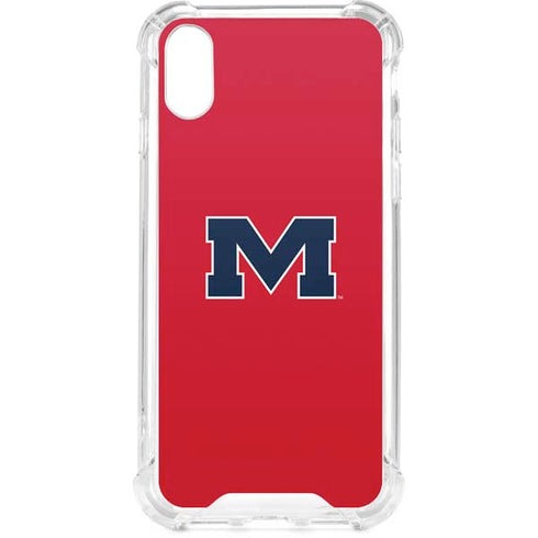University of Mississippi Ole Miss Logo Red iPhone XS Clear Case