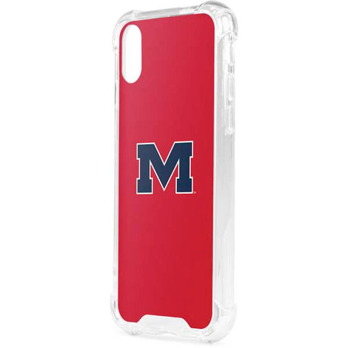 University of Mississippi Ole Miss Logo Red iPhone XS Clear Case