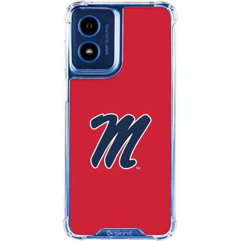 University of Mississippi Ole Miss Logo Red Moto G 5G (2024) Clear Case