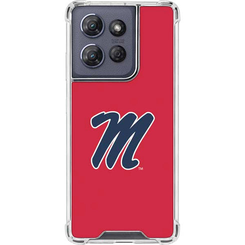University of Mississippi Ole Miss Logo Red Moto G Play 5G (2025) Clear Case