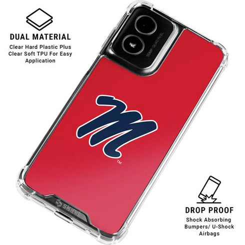 University of Mississippi Ole Miss Logo Red Moto G Power 5G (2024) Clear Case