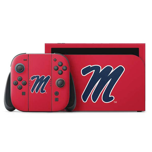 University of Mississippi Ole Miss Logo Red Nintendo Skins