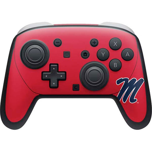 University of Mississippi Ole Miss Logo Red Nintendo Skins