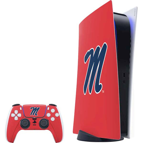 University of Mississippi Ole Miss Logo Red PlayStation PS5 Skins