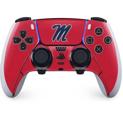 University of Mississippi Ole Miss Logo Red PS5 DualSense Edge Pro Controller Skin