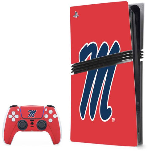 University of Mississippi Ole Miss Logo Red PlayStation PS5 Skins