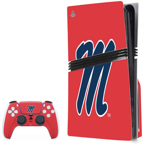 University of Mississippi Ole Miss Logo Red PlayStation PS5 Skins