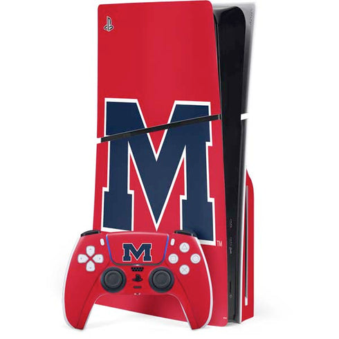 University of Mississippi Ole Miss Logo Red PlayStation PS5 Skins