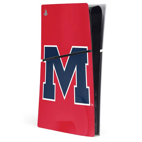 University of Mississippi Ole Miss Logo Red PS5 Slim Digital Edition Console Skin