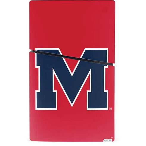 University of Mississippi Ole Miss Logo Red PS5 Slim Digital Edition Console Skin