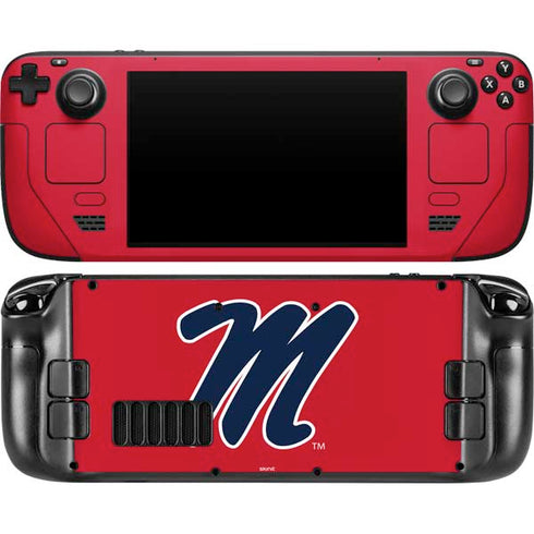 University of Mississippi Ole Miss Logo Red Steam Deck Handheld Gaming Computer OLED Skin