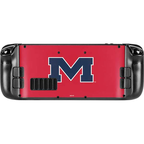 University of Mississippi Ole Miss Logo Red Steam Deck Handheld Gaming Computer Skin