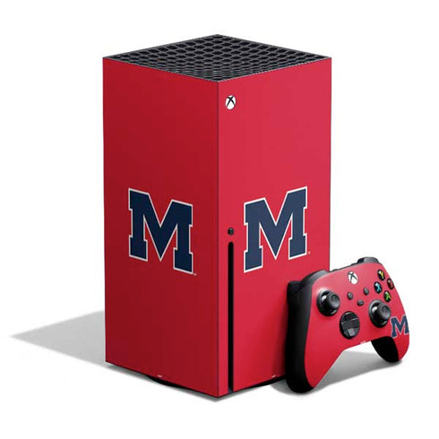 University of Mississippi Ole Miss Logo Red Xbox Series X Bundle Skin