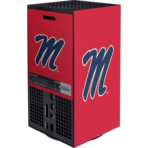 University of Mississippi Ole Miss Logo Red XBox Series X Digital Edition Bundle Skin