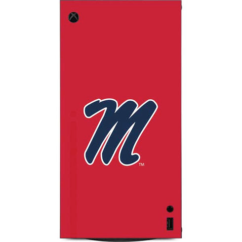 University of Mississippi Ole Miss Logo Red XBox Series X Digital Edition Console Skin