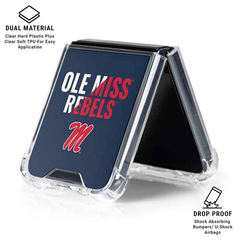 University of Mississippi Ole Miss Rebels Galaxy Z Flip6 Clear Case