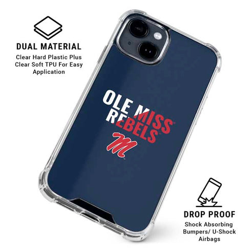 University of Mississippi Ole Miss Rebels iPhone 15 Clear Case
