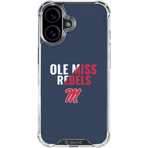 University of Mississippi Ole Miss Rebels iPhone 16 Plus Clear Case