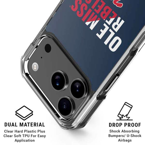 University of Mississippi Ole Miss Rebels iPhone 17 Pro Max Clear Case