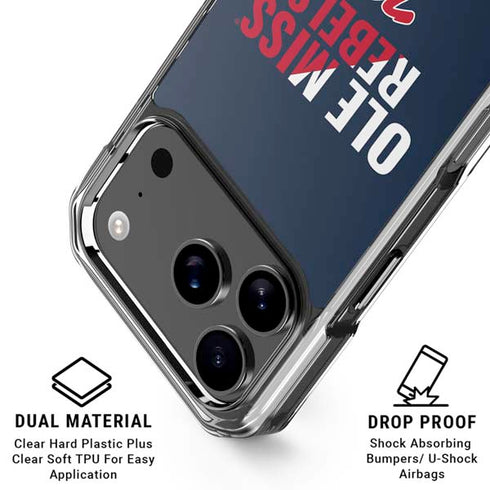 University of Mississippi Ole Miss Rebels iPhone 18 Pro Clear Case