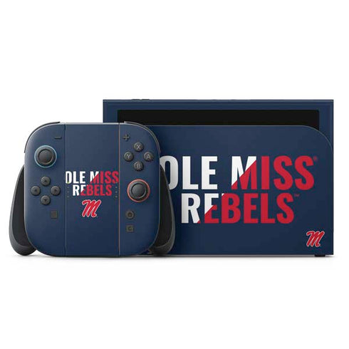 University of Mississippi Ole Miss Rebels Nintendo Switch 2 (2025) with Joy-Con Skin