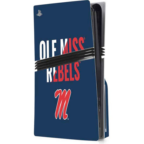 University of Mississippi Ole Miss Rebels PS5 Pro Disk Console Skin