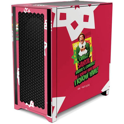 Elf OMG Santas Coming Corsair 4000D Tempered Glass Mid-Tower ATX Case Skin