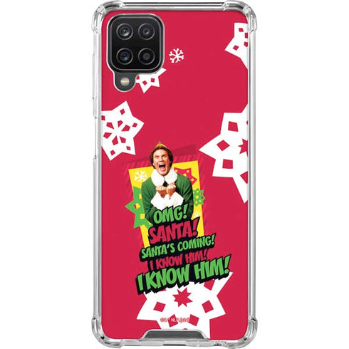 Elf OMG Santas Coming Galaxy A12 Clear Case
