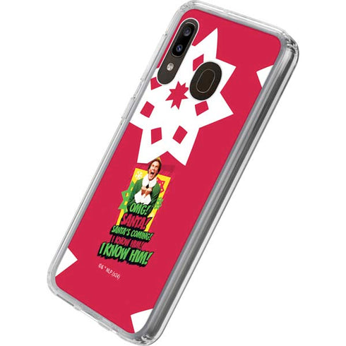 Elf OMG Santas Coming Galaxy A20 Clear Case