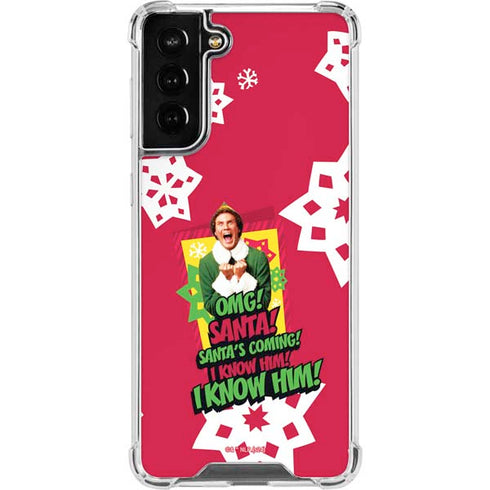 Elf OMG Santas Coming Galaxy S21 FE Clear Case