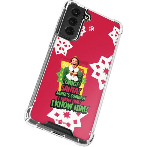 Elf OMG Santas Coming Galaxy S21 FE Clear Case