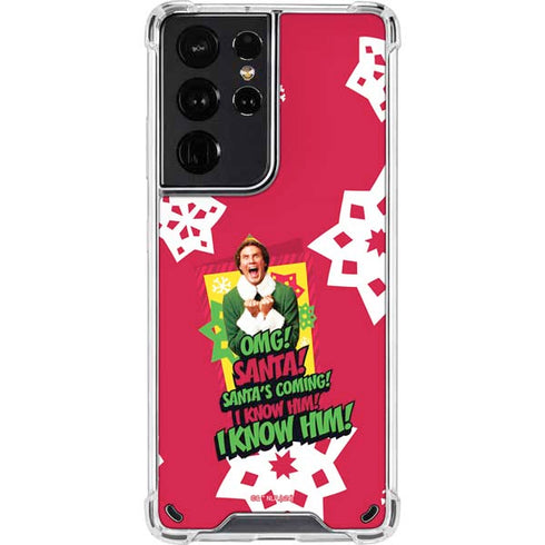 Elf OMG Santas Coming Galaxy S21 Ultra 5G Clear Case
