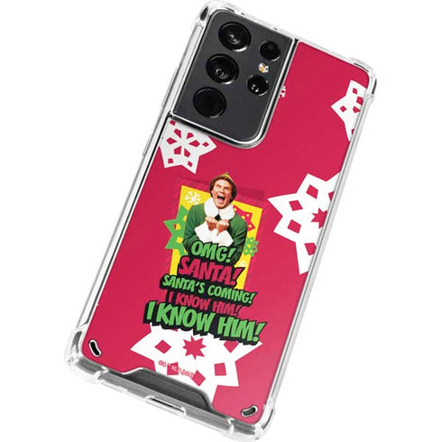 Elf OMG Santas Coming Galaxy S21 Ultra 5G Clear Case