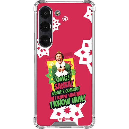 Elf OMG Santas Coming Galaxy S23 Clear Case