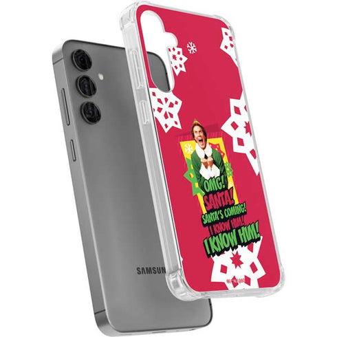 Elf OMG Santas Coming Galaxy S24 Plus Clear Case