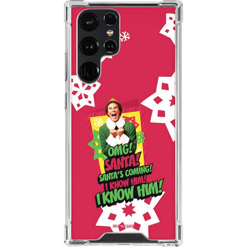 Elf OMG Santas Coming Galaxy S24 Ultra Clear Case