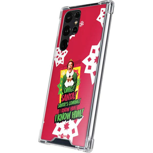 Elf OMG Santas Coming Galaxy S24 Ultra Clear Case