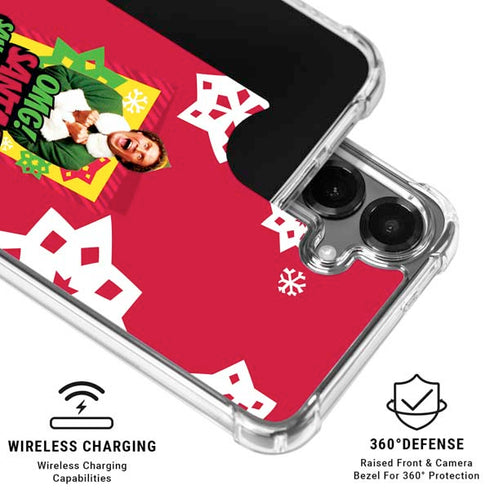 Elf OMG Santas Coming Galaxy S26 Plus Clear Case